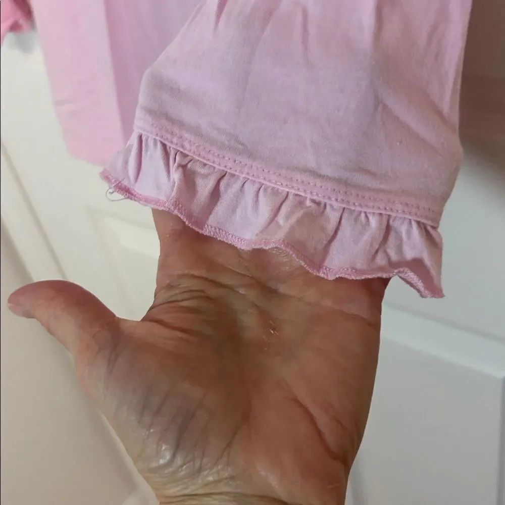 Weatherproof Pink Ruffled Button-Up Top, 3/4 sleeve, Small - Picture 3 of 7